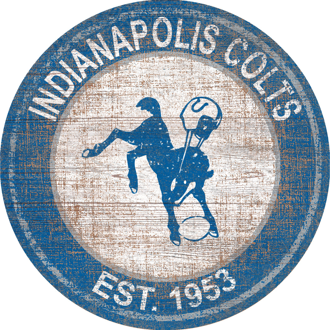Indinapolis Colts Heritage Logo Round Sign - 24
