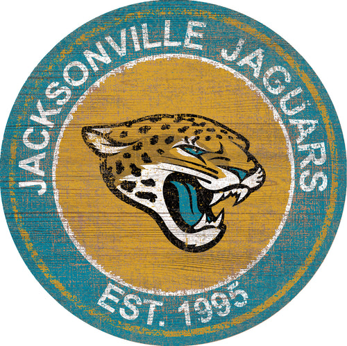 Jacksonville Jaguars Heritage Logo Round Sign - 24