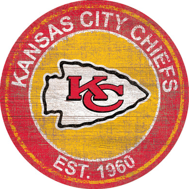 Kansas City Chiefs Heritage Logo Round Sign - 24