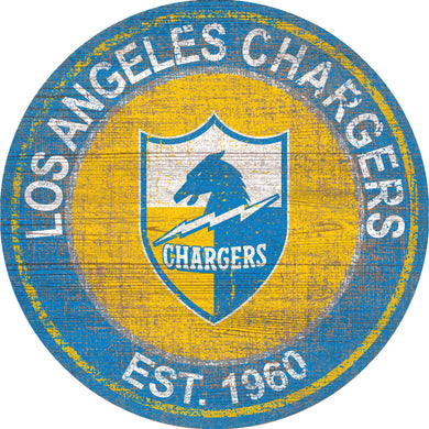 Los Angeles Chargers Heritage Logo Round Sign - 24