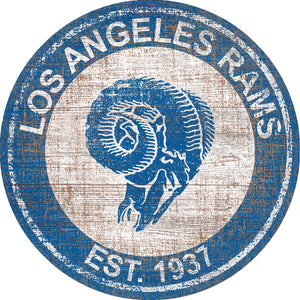 Los Angeles Rams Heritage Logo Round Sign - 24"