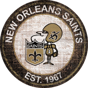 New Orleans Saints Heritage Logo Round Sign - 24"