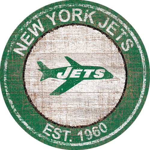 New York Jets Heritage Logo Round Sign - 24