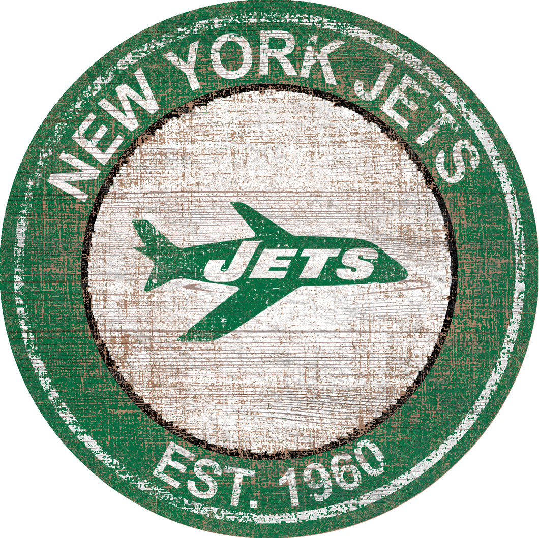 New York Jets Heritage Logo Round Sign - 24