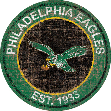 Philadelphia Eagles Heritage Logo Round Sign - 24