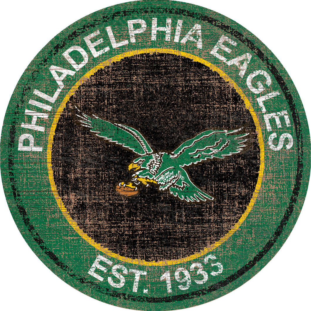 Philadelphia Eagles Heritage Logo Round Sign - 24