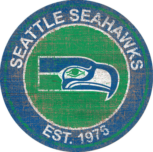 Seattle Seahawks Heritage Logo Round Sign - 24