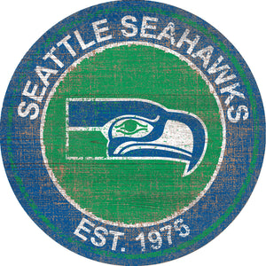 Seattle Seahawks Heritage Logo Round Sign - 24"