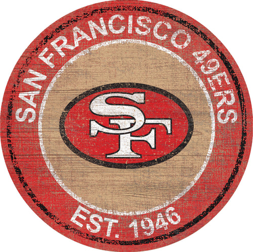 San Francisco 49ers Heritage Logo Round Sign - 24