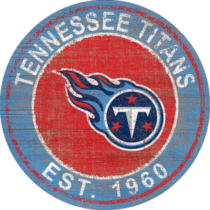 Tennessee Titans Heritage Logo Round Sign - 24"