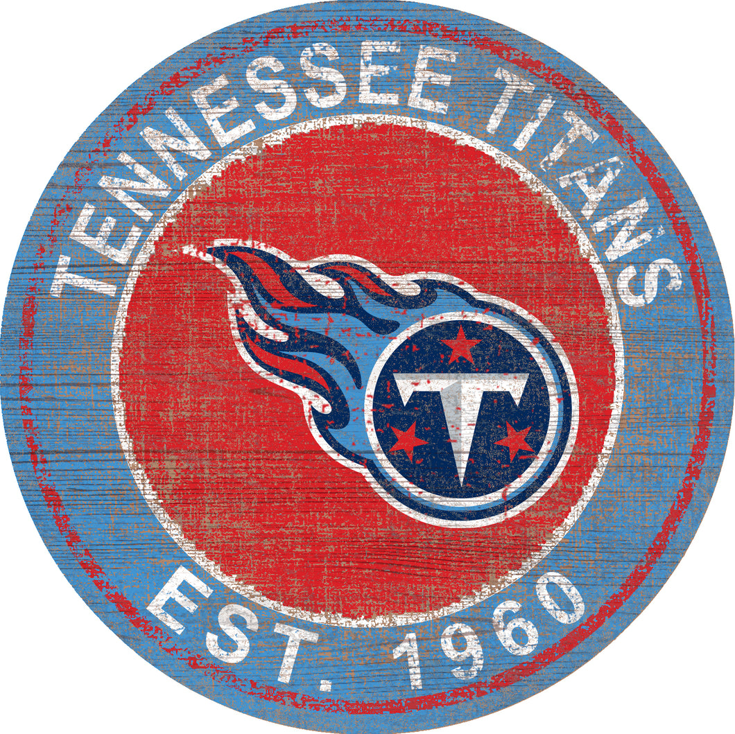 Tennessee Titans Heritage Logo Round Sign - 24