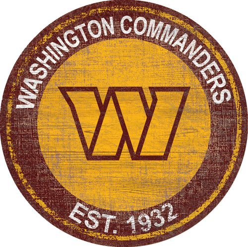 Washington Commanders Heritage Logo Round Sign - 24