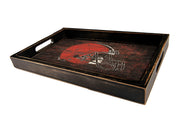 Cleveland Browns Distressed Team Color Wood Tray