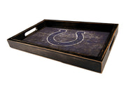 Indianapolis Colts Distressed Team Color Wood Tray