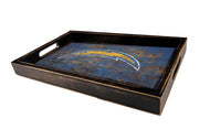 Los Angeles Chargers Distressed Team Color Wood Tray
