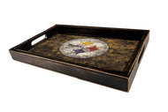 Pittsburgh Steelers Distressed Team Color Wood Tray