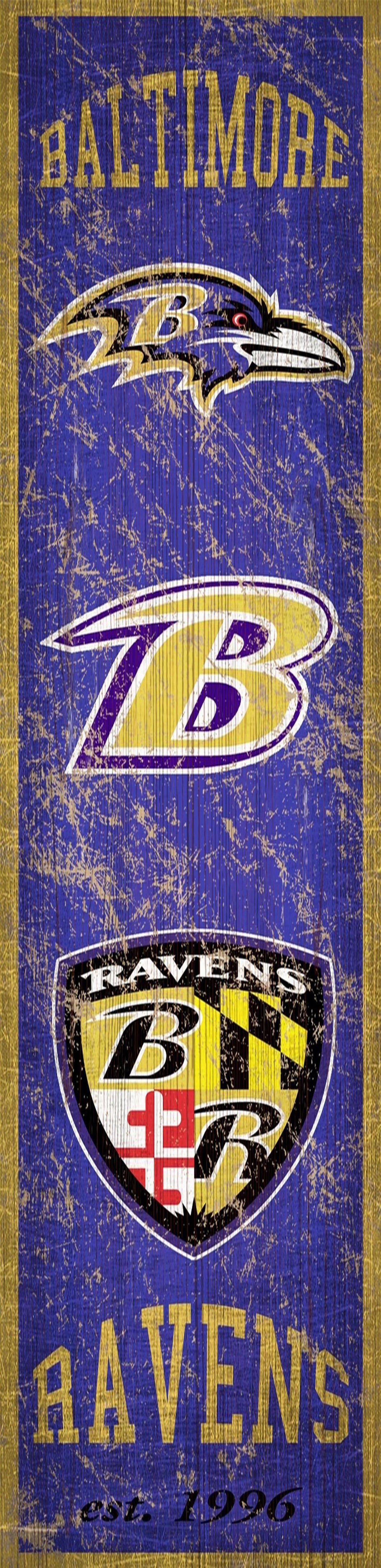 Baltimore Ravens Heritage Banner Vertical Sign - 6