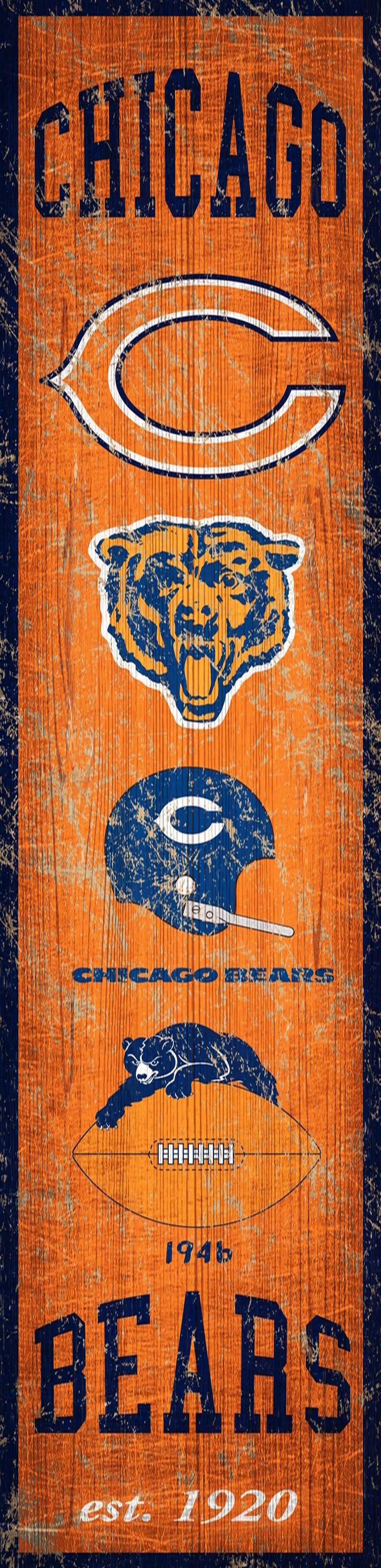 Chicago Bears Heritage Banner Vertical Sign - 6