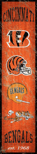 Cincinniti Bengals Heritage Banner Vertical Sign - 6"x24"