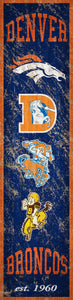 Denver Broncos Heritage Banner Vertical Sign - 6"x24"