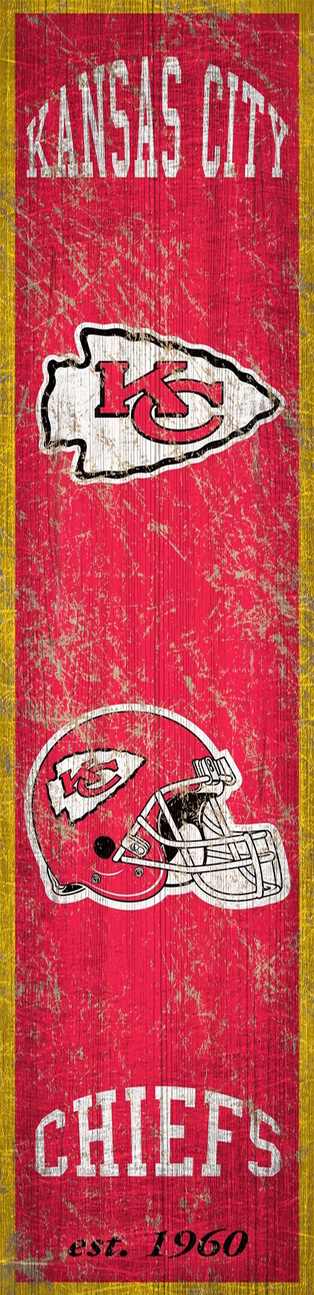Kansas City Chiefs Heritage Banner Vertical Sign - 6