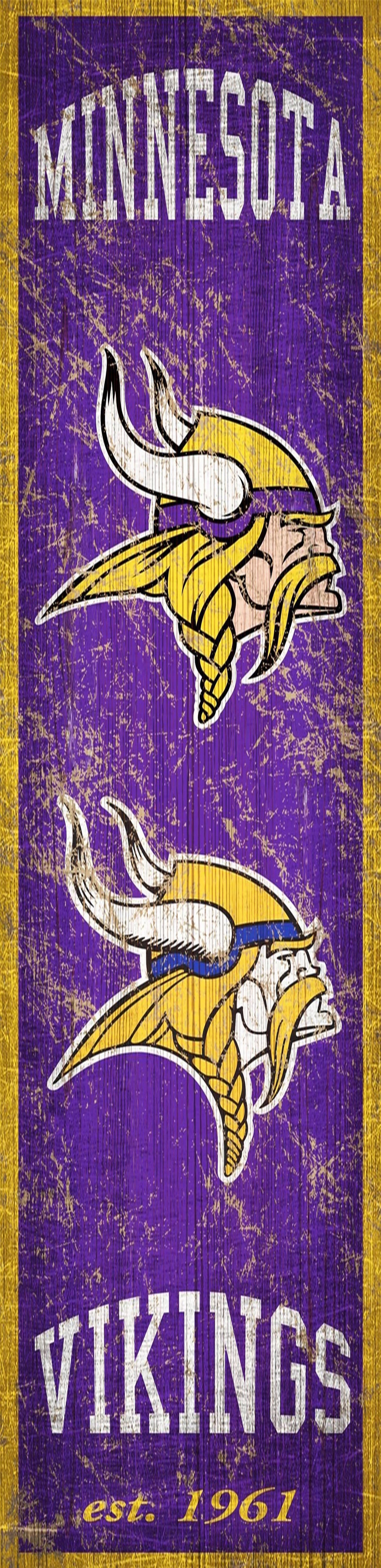 Minnesota Vikings Heritage Banner Vertical Sign - 6