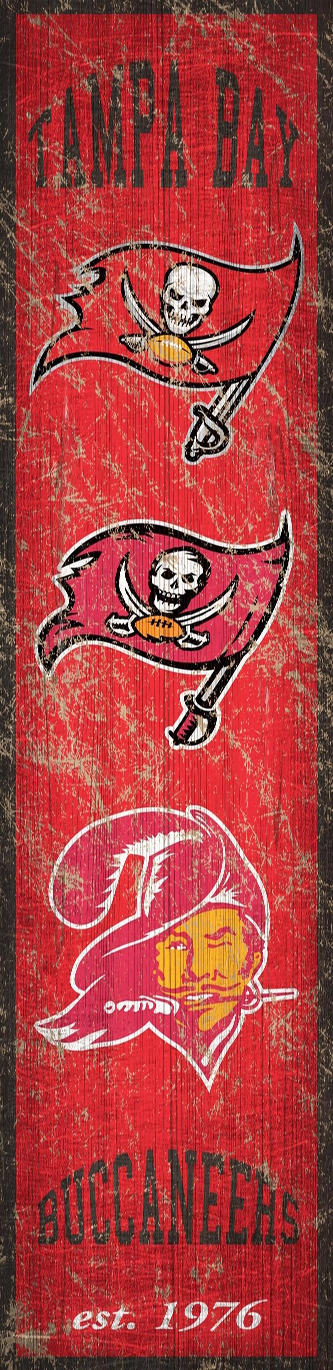 Tampa Bay Buccaneers Heritage Wood Vertical Sign - 6