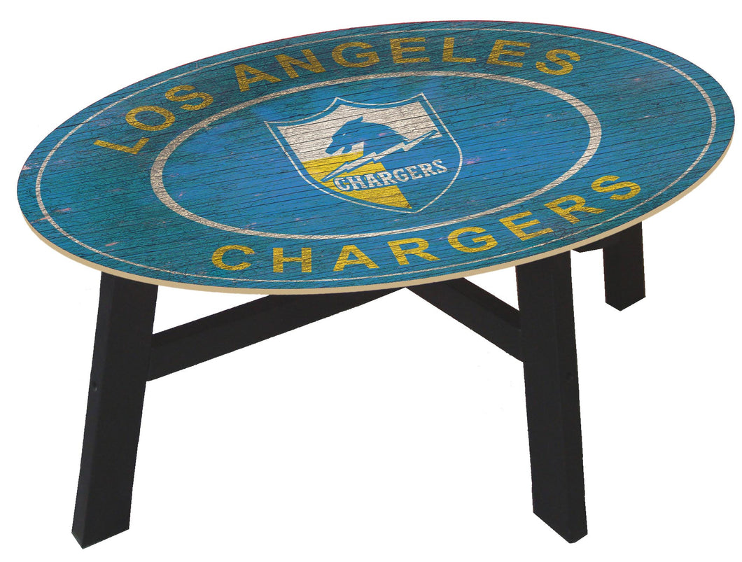 Los Angeles Chargers Heritage Logo Wood Coffee Table