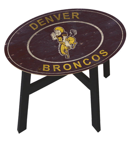 Denver Broncos Heritage Logo Wood Side Table