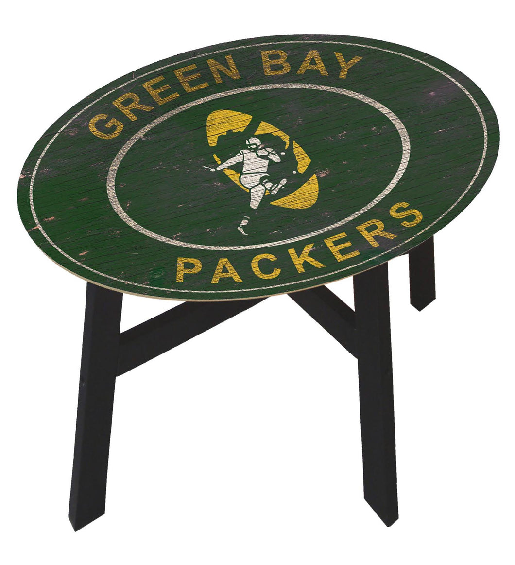 Green Bay Packers Heritage Logo Wood Side Table