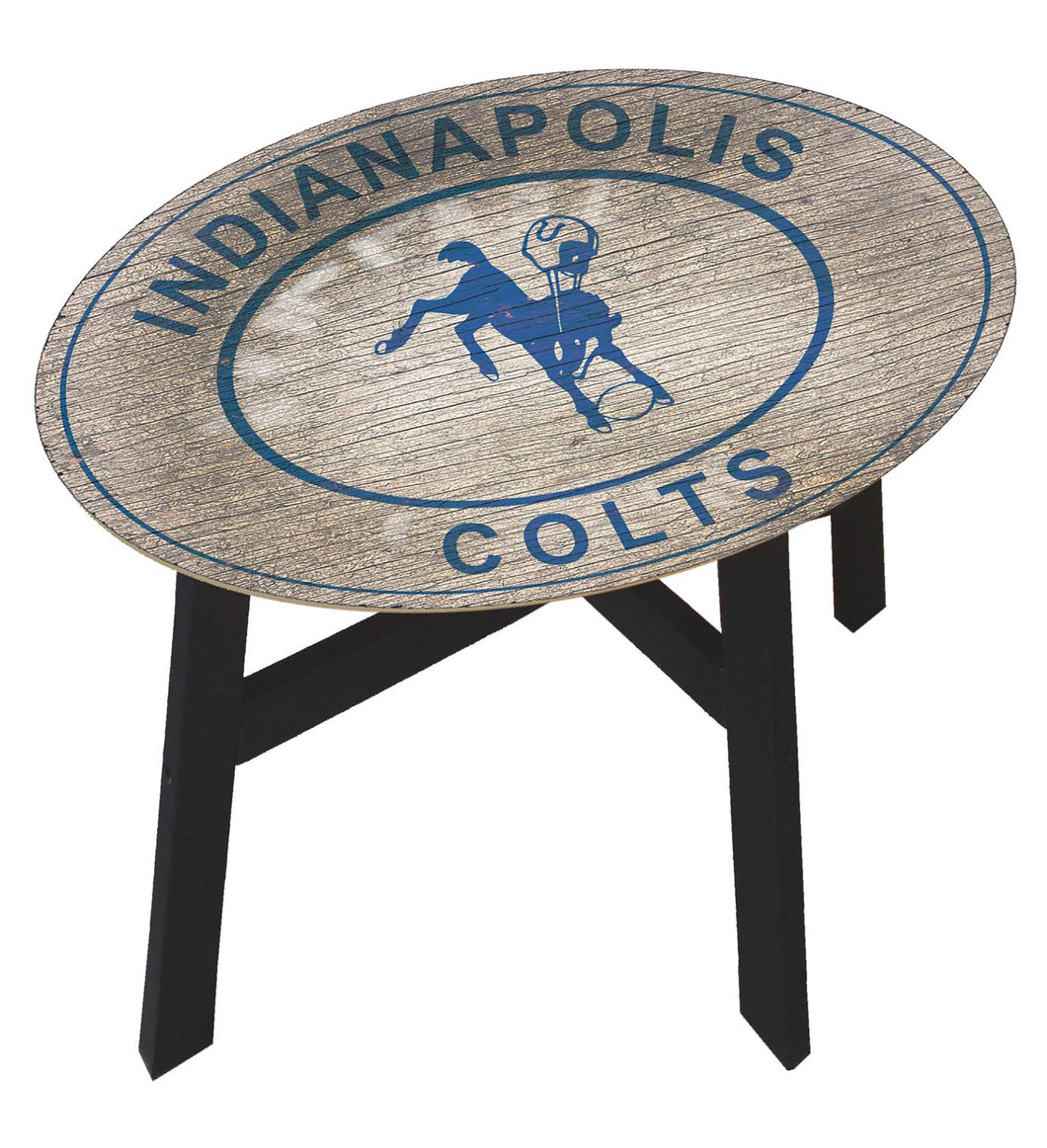 Indianapolis Colts Heritage Logo Wood Side Table