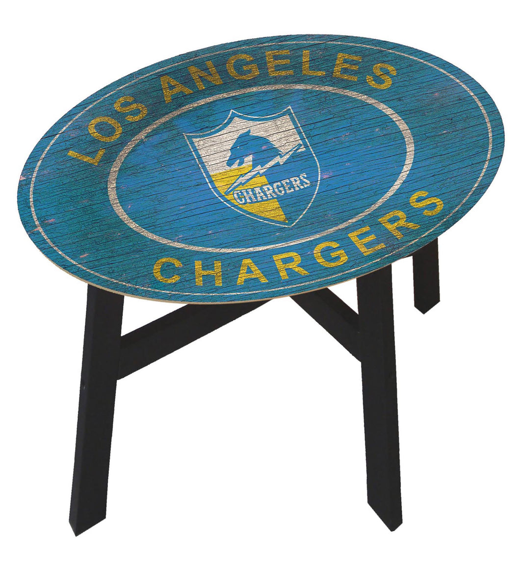 Los Angeles Chargers Heritage Logo Wood Side Table