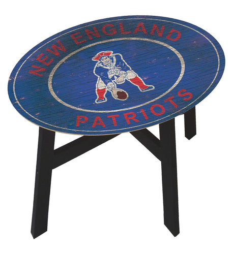 New England Patriots Heritage Logo Wood Side Table