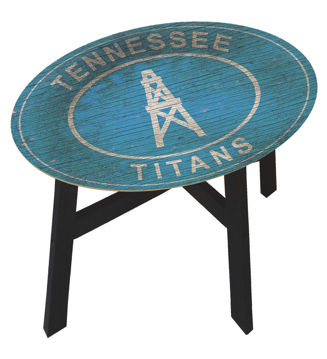 Tennessee Titans Heritage Logo Wood Side Table