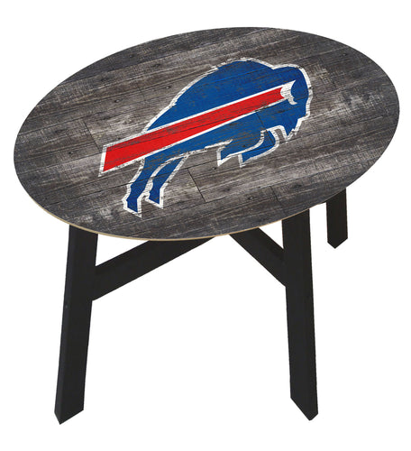 Buffalo Bills Distressed Wood Side Table