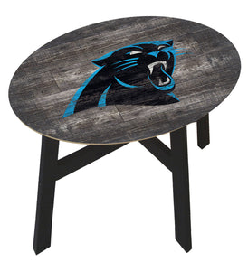 Carolina Panthers Distressed Wood Side Table
