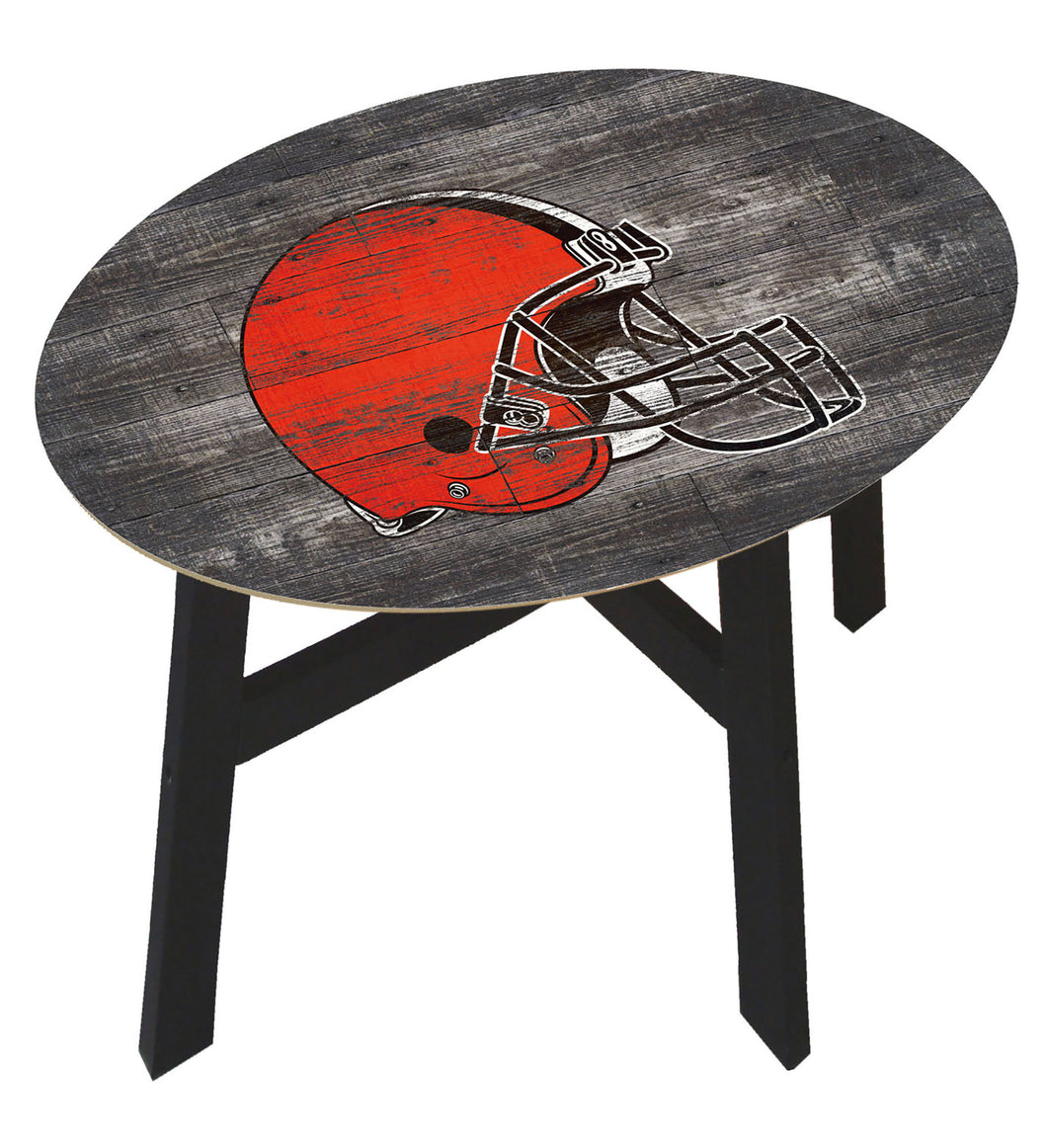 Cleveland Browns Distressed Wood Side Table