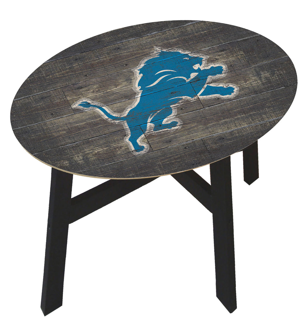 Detroit Lions Distressed Wood Side Table