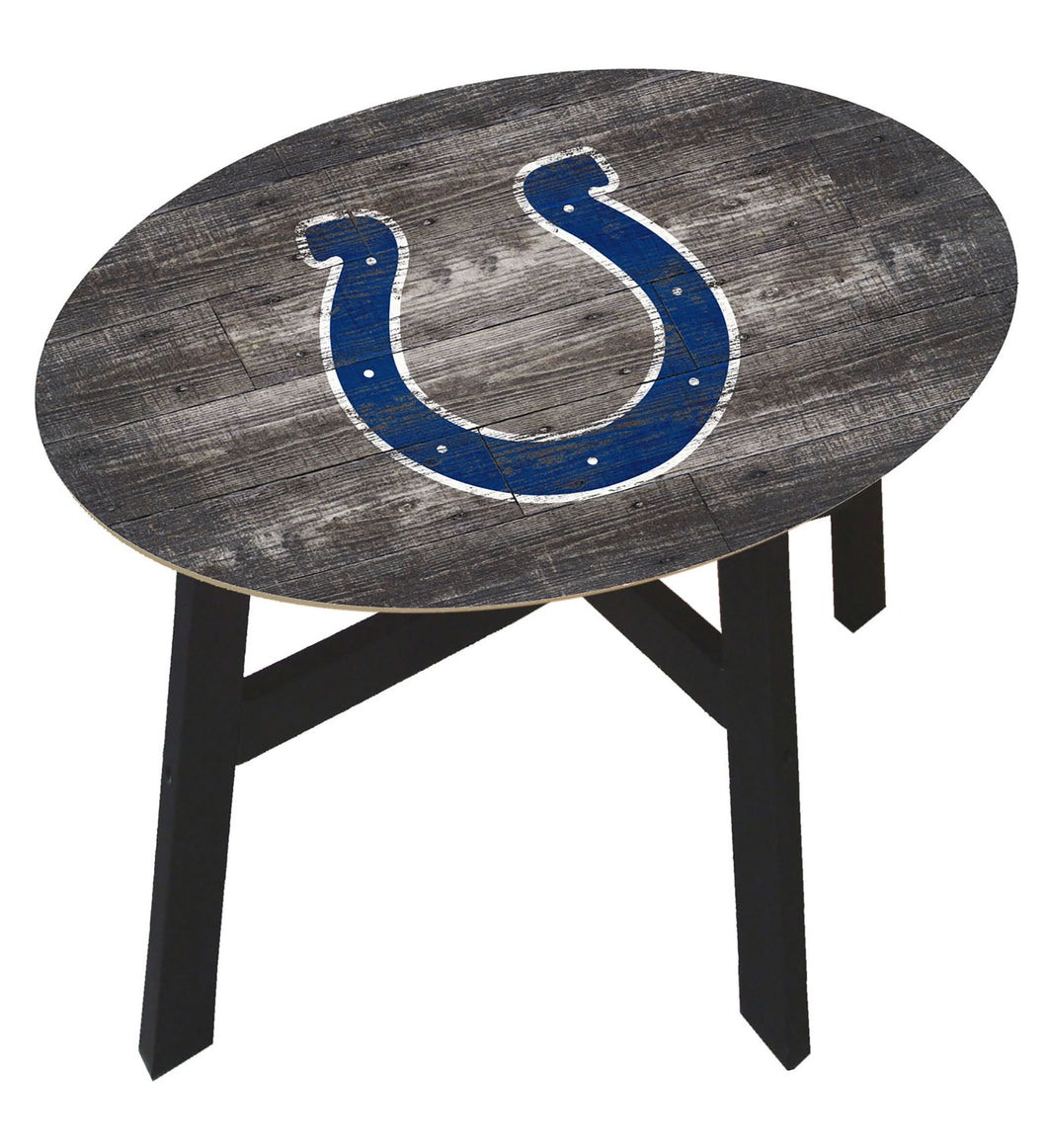 Indianapolis Colts Distressed Wood Side Table