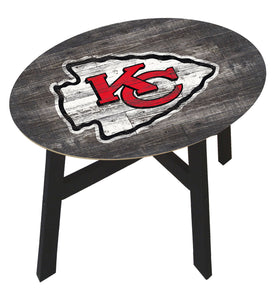 Kansas City Chiefs Distressed Wood Side Table