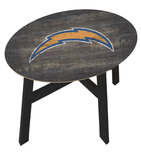 Los Angeles Chargers Distressed Wood Side Table