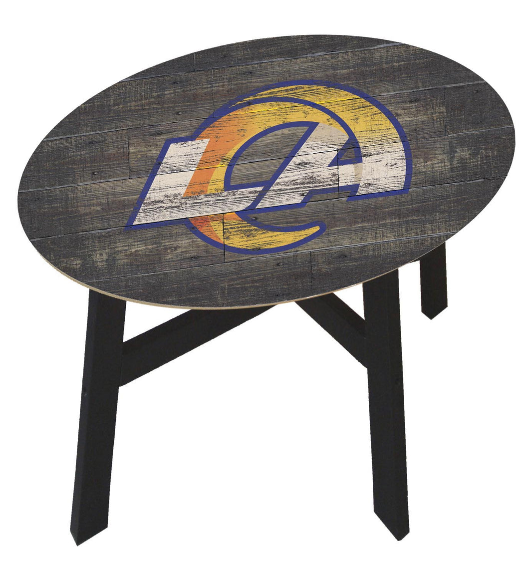 Los Angeles Rams Distressed Wood Side Table