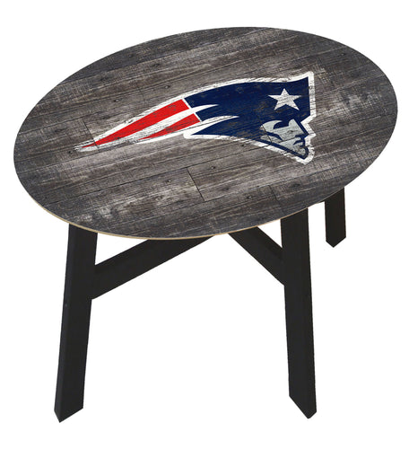 New England Patriots Distressed Wood Side Table