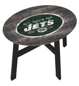 New York Jets Distressed Wood Side Table