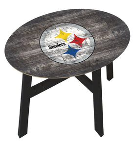 Pittsburgh Steelers Distressed Wood Side Table