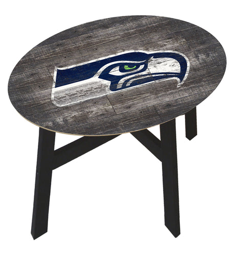 Seattle Seahawks Distressed Wood Side Table