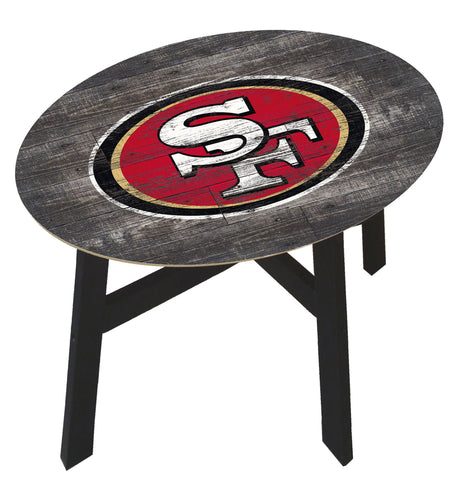 San Francisco 49ers Distressed Wood Side Table