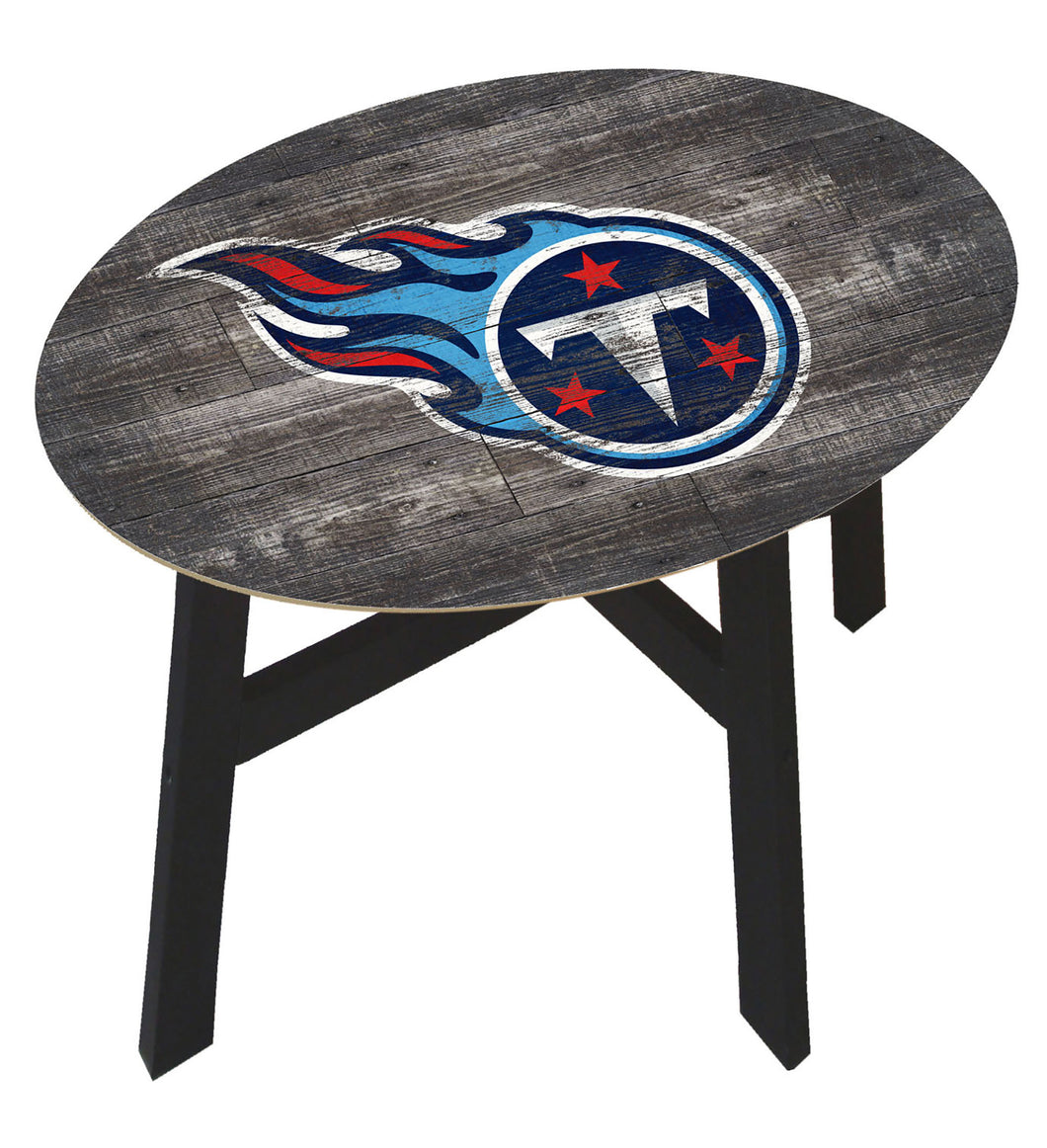 Tennessee Titans Distressed Wood Side Table