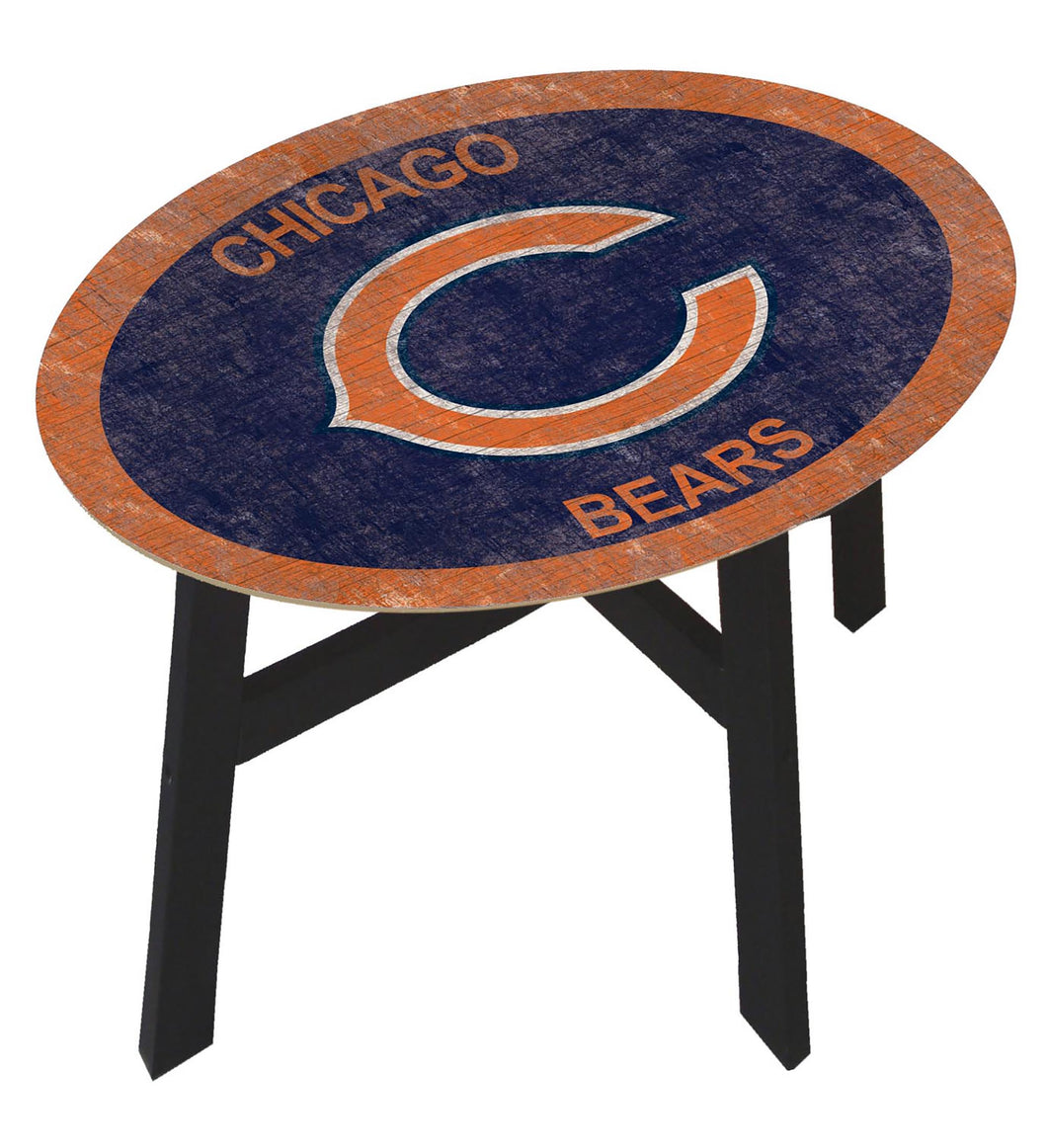 Chicago Bears Team Color Wood Side Table