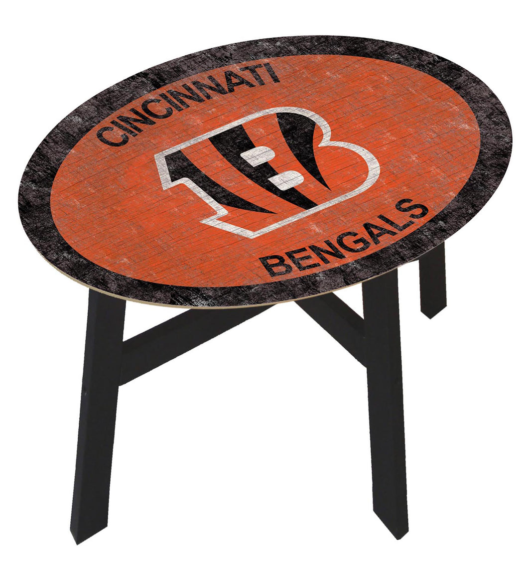 Cincinnati Bengals Team Color Wood Side Table